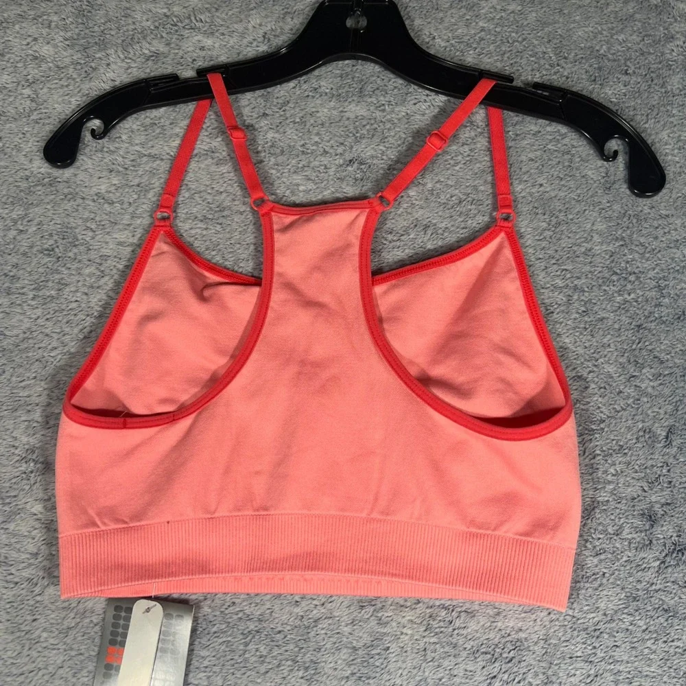 Nike Dri-FIT NWT Seamless Sports Bra Coral Pink Adjustable Straps Womens Sz M/L